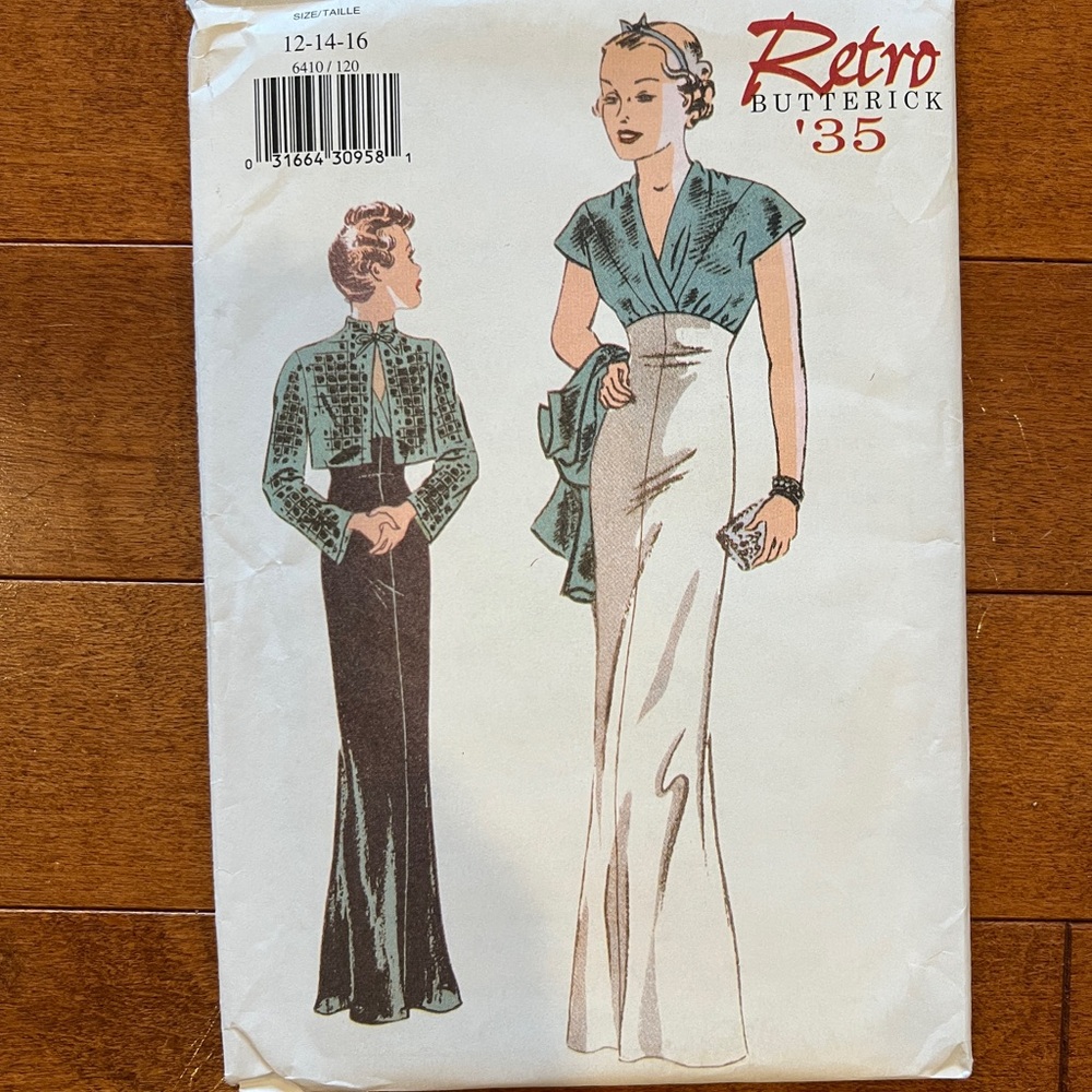 Butterick Retro 6410 ‘35 Jacket and Dress Pattern